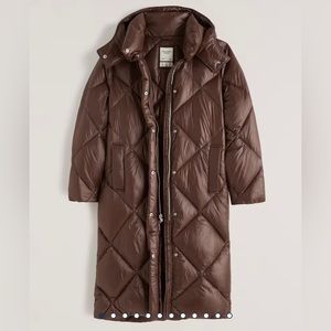 A & F Ultra Long Quilted Puffer